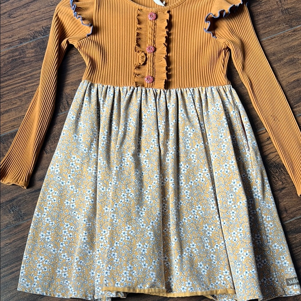 Matilda Jane Yellow Gold Ruffled Long Sleeve Sundress